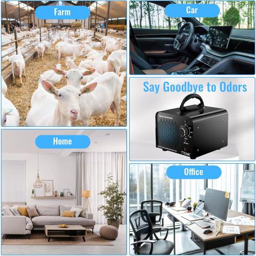 Ozone Generator 168,000mg/h, Commercial Ozone Machine Odor Removal, High Capacity Ozone Machine, Home Ozone Generator for Car, Home, Smoke, Pet, etc (Black) - by TTDMK