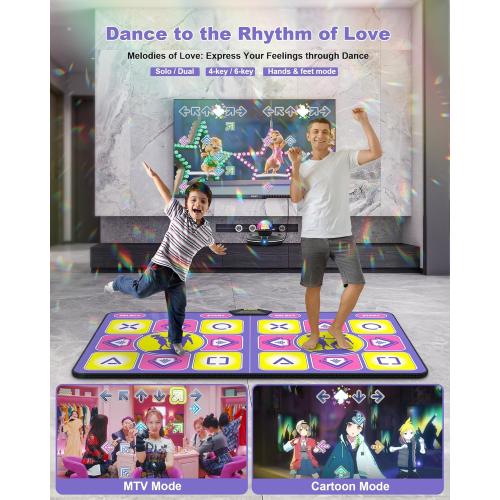 Flannel Dance Mat for TV with Camera, Non-Slip Exercise Dance Pad with Yoga Mode for Kids & Adults, Family-Friendly Electronic Game Mat Toy Gifts for Girls & Boys (Purple)
