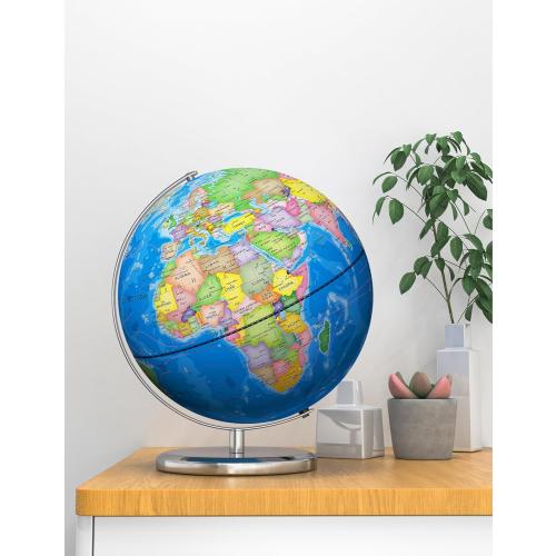 SOUNDANCE 13 Inch World Globe with Stable Heavy Metal Base, Educational Globe for Kids Learning, Large Globes Lamp with Colorful HD World Map Details, Constellation