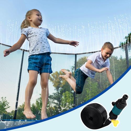 Aodaer Trampoline Net Replacement with Sprinkler 14Ft Safety Enclosure Net Weather Resistant Round Frame Trampoline Net for Round Frame Trampoline