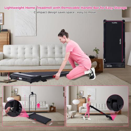 Walking Pad with Incline, 2026 Upgrade Electric Small Walking Pad with Handle Bar, 3.0HP Protable Walking Pad Treadmill with Handles and Incine for Home Small, 0.6-7.6MPH, 350LBS