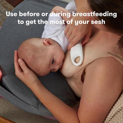 Frida Mom 2-in-1 Lactation Massager, Multiple Modes of Heat   Vibration for Clogged Milk Ducts, Increase Milk Flow, Breast Engorgement - USB Cord Included, White