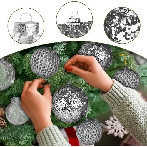 Christmas Balls, 18Pcs 8cm Christmas Balls