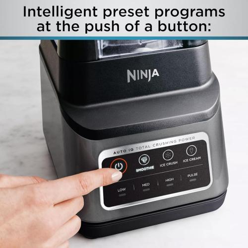 Used Ninja BN701 Professional Plus Blender, 1400 Peak Watts, 3 Functions for Smoothies, Frozen Drinks & Ice Cream with Auto IQ, 72-oz.* Total Crushing Pitcher & Lid, Dark Grey