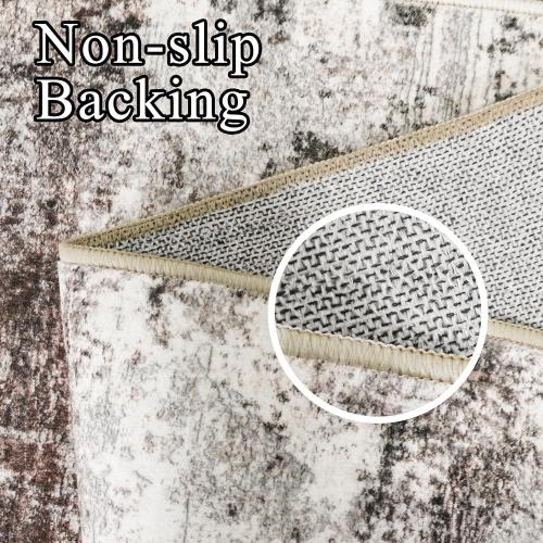 RUUGME Hallway Runner Rug 3x8 - runner Rug Stain Resistant for living room Non Slip Indoor Entryway Rubber Backing Carpet Bedroom Kitchen Distressed Floor Decor Mat Machine washable 3x8 Brown