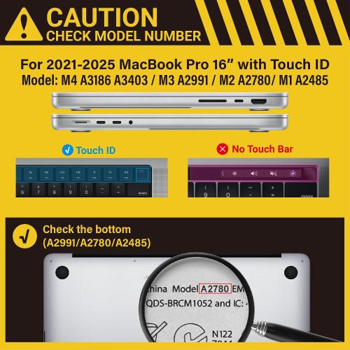 IBENZER Compatible with MacBook Pro 16 Inch Case 2026 2025 2024 2023 2022 M4 M3 M2 M1 A3403 A3186 A2991 A2780 A2485 Pro Max for Mac Pro 16,HardshellCase&KeyboardCover,Frost Clear,T16X-CL 1