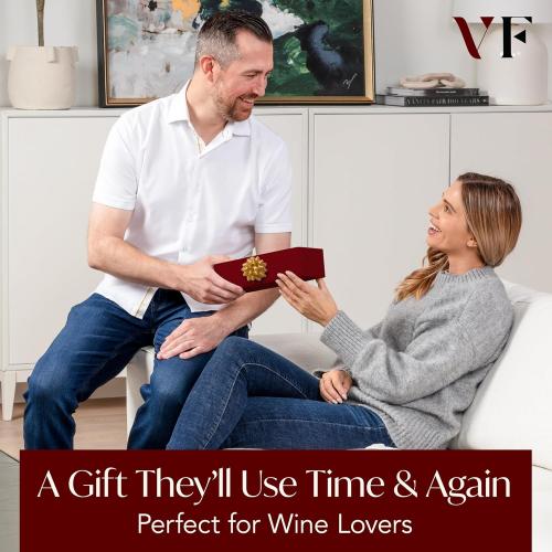 Electric Wine Opener Battery Operated with Stand and Built-in Foil Cutter - Automatic Wine Opener - Electric Corkscrew for Easy Cork Removal - Best Gift for Wine Lover (Black & Rose Gold)