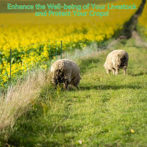 Electric Fence Netting -  Portable Movable Livestock Nets Mesh for Goats, Sheep, Hogs, Dog, All-Purpose Electric Fencing for Backyards, Homesteaders, Farms Ranches, and Gardens