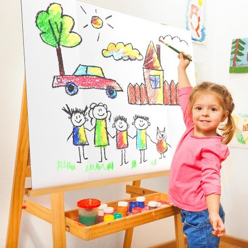 AKONEGE 2 Pack 36 x 48 Trifold Poster Board for Presentation, White Corrugated Cardboard Large Tri Fold Poster Board for Science Fair, Office & School Projects, Photo Displays, Exhibitions Event