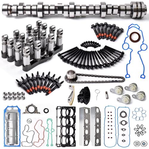 Non MDS 5.7 HEMI Lifters Camshaft Oil Pan Kit w/Timing Chain Head Gasket Water Plug Kit Fits for 2009-2018 Dodge Ram 1500 V8 5.7L