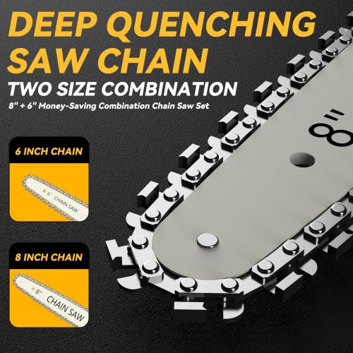 Mini Chainsaw for Dewalt 20V Max Battery, 8-Inch and 6-Inch 2-IN-1 Cordless Electric Chain saw with Brushless Motor and Auto-Oiler, 800W Hand Mini Chainsaw for Tree Pruning Wood Cutting(No Battery)