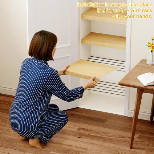 6 PCS Wire Rack Covers for Pantry Wood Grain, 24''W * 12''D(Ready to Use) Faux Wood Shelf Covers for Wire Shelving, Rustic Closet Shelves Covering Toppers, for Pantry, Bathroom, Kitchen, Garage