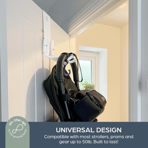 Dreambaby StrollAway Over The Door Baby Stroller Hanger – Heavy Duty Metal Hook Organizer with 50lb Load Capacity