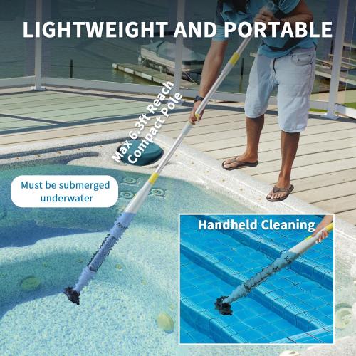 Lydsto S1 Lite Cordless Spa Hot Tub Vacuum Cleaner – 90-Min Runtime, Powerful 20W Brushless Motor, Includes 3 Aluminum Poles, Lightweight Handheld Pool Vacuum to Clean Small Debris Types, Silver