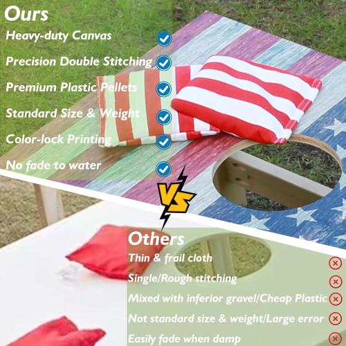 8 Pack of Yellow and Blue Cornhole Bags Set of 8 Regulation Professional Corn Hole Bean Bags Weather Resistant for Tossing Adults Yard Game