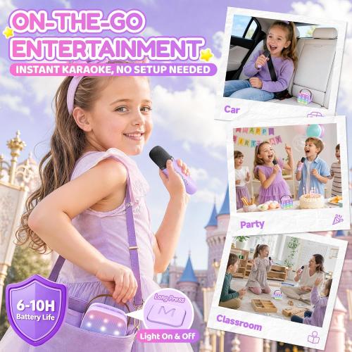 YLL Karaoke Machine for Kids,Birthday Gifts for Girls 3 4 5 6 7 8 Years Old