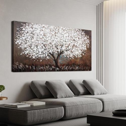 Canvas Wall Art Decor Artwork for Walls Large Black and White Wall Art Decor for Living Room Tree of Life Wall Art Vintage Tree Flower Wall Decor Art Paintings for Room Home Office Wall Decor 29X58 - little damaged, see the pictures