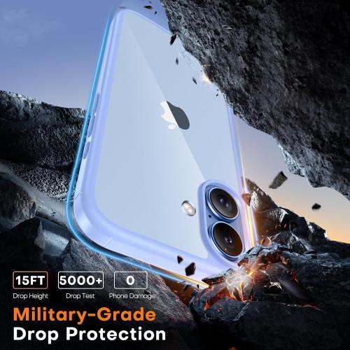 TAURI for iPhone 17 Case, Anti-Yellowing with Screen Protector, Military-Grade Protection Shockproof Slim Phone Case for iPhone 17, Star Blue