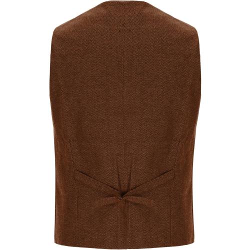 Size.LCampbell Men's Herringbone Tweed Suit Vest Slim Fit Casual Wool Blend Waistcoat Business Formal Sleeveless Outerwear Vest