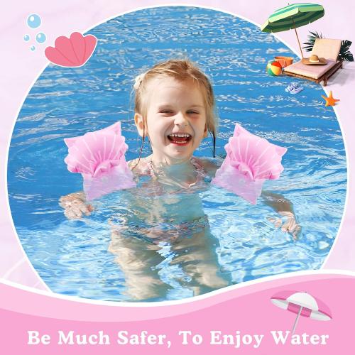HeySplash Inflatable Armbands for Kids (Aged 3-6), Pool Arm Floatie Sleeves Floater Tube Water Wings Swimming Armlets, Up to 55lbs