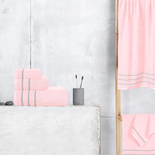 MyOwn Ultra Soft 6 Pack Cotton Towel Set, Contains 2 Bath Towels 28x55 inch, 2 Hand Towels 16x24 inch & 2 Wash Coths 12x12 inch, Ideal Everyday use, Compact & Lightweight - Pink, 71662