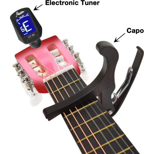 30 Wood Guitar with Case and Accessories for Kids/Girls/Boys/Beginners (Pink Gradient)