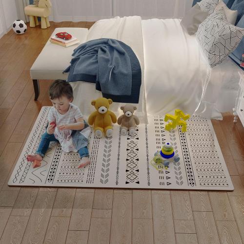TCBunny Extra Large Baby Play Mat - 4FT x 6FT Foam Puzzle Floor Mat for Kids & Toddlers (Mixed Marks White/Black)