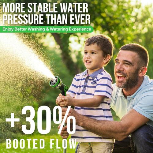 Retractable Garden Hose Reel, 1/2 in x 100 ft Automatic Slow Rewind System & Any Length Lock, Heavy Duty Wall-Mounted Hose Reel with 180° Swivel Bracket,10-Pattern Nozzle for outside Watering,Cleaning