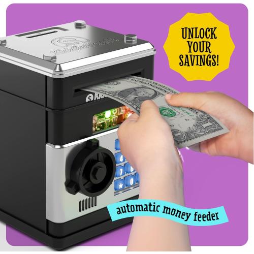 Piggy Bank for Kids - Electronic Money Saving Box w/Code- ATM Safe - Toy Coin Bank - Easter Boys Toys for Age 3, 4, 5, 6, 7, 8, 9 - Birthday Gifts for 8, 9, 10, 11, 12 Year Old Boy and Girl