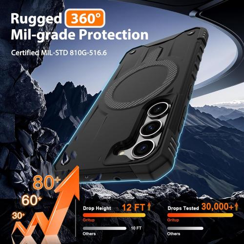Gritup for Samsung Galaxy-S23-Case with Magsafe, 2×Screen Protector | S23 Magnetic Phone Case Anti-Fingerprint Military Grade Shockproof Protective Cover for Galaxy S23 Black