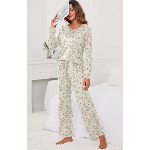 Medium Madwell Women's Pajama Set Long Sleeve Sleepwear Ladies Soft Pjs Lounge Set