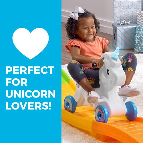 Step2 Unicorn Up & Down Roller Coaster Kids Ride On Toy, Push Car, Indoor/Outdoor Playset, Made of Durable Plastic, Max Weight 50 lbs., For Toddlers 2-5 Years Old, Multicolor