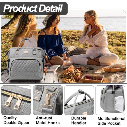 Weitars Lunch Bag for Women Cute Lunch Bag For Work,Insulated LunchBox Lunch Purse Leakproof Wide-Open Lonchera Lunchbag Lunch Tote With Pockets And Adjustable Strap For Office Picnic Beach