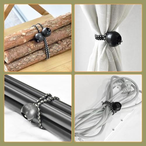 30 Pack Ball Bungee Cord, Heavy Duty Bungie Cord Balls (6,Black/Orange)