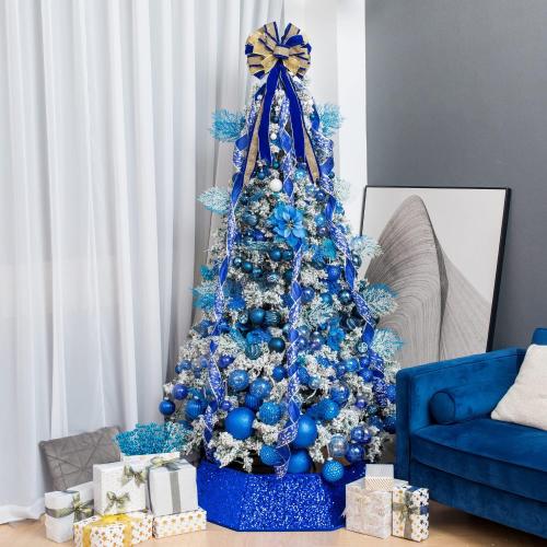 XmasExp 60mm/2.36 Christmas Ball Ornaments Shatterproof Christmas Ornaments Set Decorations for Xmas Tree Balls - 24ct (2.36'', Blue)