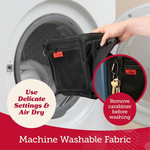 Lusso Gear Premium Black Airplane Tray Table Cover with 5 Compartments - Sanitary, Machine-Washable, Foldable - Black