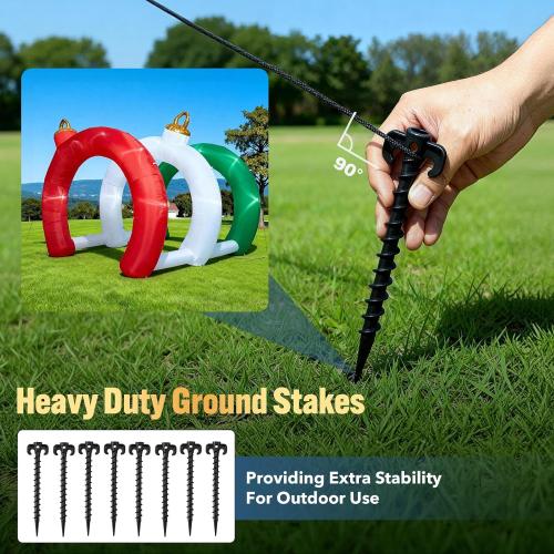 10.5 FT Christmas Inflatables Ornament Tunnel Arch Outdoor Decorations, Blow Up Walk-Through Archway Yard Decor for Garden Lawn Xmas Display