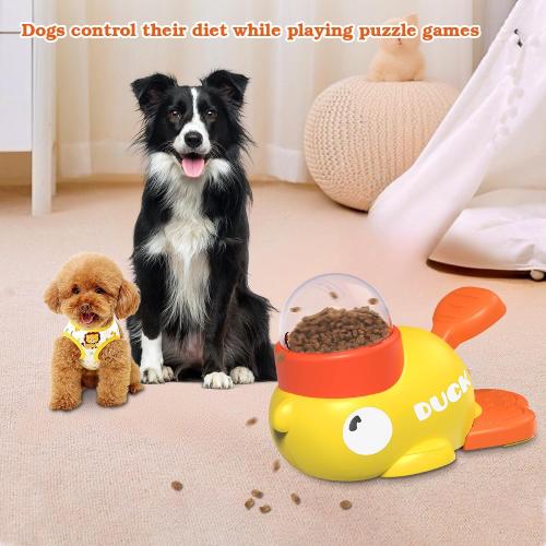 Dog Interactive Treat Dispenser Toy, Food Puzzle Slow Feeder (Yellow)