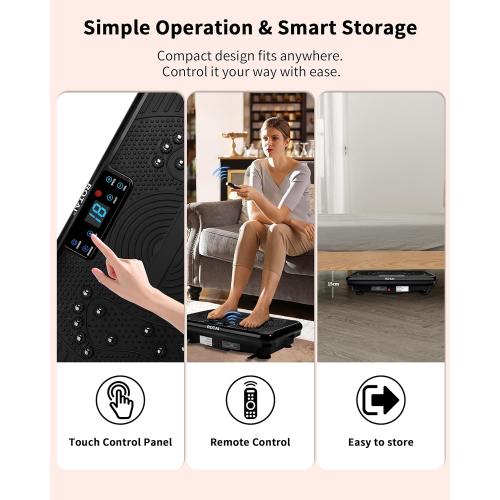 Shake Plate Vibration Exercise Machine for Lymphatic Drainage Massager & Weight Loss, 400 lbs Capacity Whole Body Vibrating Plate Workout for Women and Men