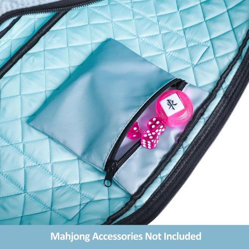 Jongyance Empty Mahjong Bag(Blue) with A Mahjong Tile Bag And A Rack Bag, Mah-jongg Carrying Bag, Mahjong Accessory‼️missing extra accessories?