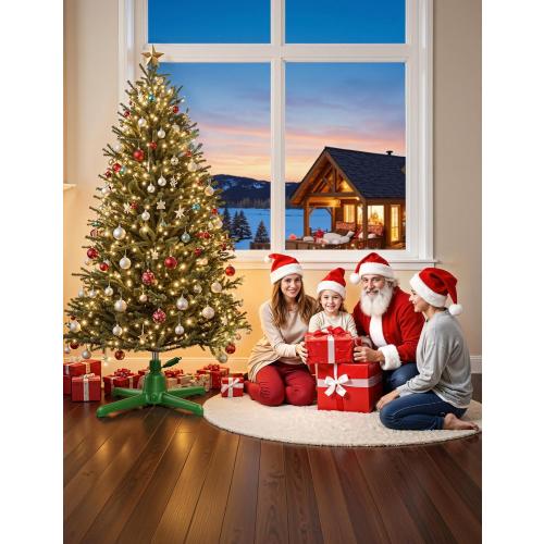 DG-Direct 360° Rotating Christmas Tree Stand, Up to 7.5ft, 90lb Artificial Christmas Tree, Fits 0.8–1.5 Tree Poles, Spinning Christmas Tree Stand, Christmas Tree Revolving Base with Remote Control