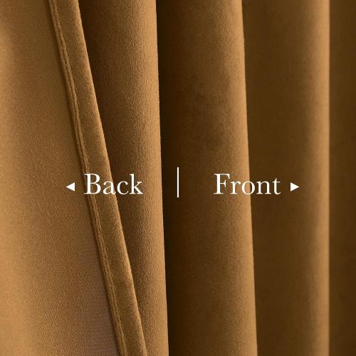 StangH 120 inches Velvet Curtains for Living Room, Vintage Gold Brown Blackout Thermal Insulated Window Curtain Panels for Sliding Glass Door/Hall/Villa, W52 x L120, 2 Panels