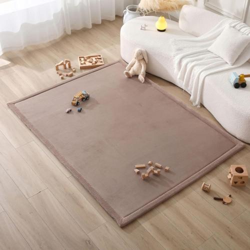 Hakuna Matte CloudSoft Baby Play Mat for Floor 60 x 80 Brown | Coral Velvet high-density foam Rug for Crawling & Cozy Play – Non-Slip, Water-Resistant, Easy-CareTummy Time Mat