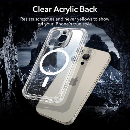 ESR for iPhone 15 Pro Max Case, Compatible with MagSafe, Full-Body Military-Grade Drop Proof Case for iPhone 15 Pro Max with Built-in 9H  Tempered Glass Screen Protector, Clear