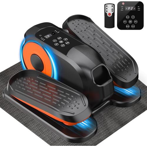 Low Impact Mini Under Desk Elliptical Quiet Electric Leg Exerciser | Compact portable under desk elliptical with non-slip mat, quiet motor for home office. Leg trainer gift for seniors mom dad