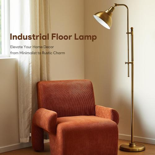 VONLUCE Industrial Floor Lamp 65, Adjustable Standing Lamp for Living Room