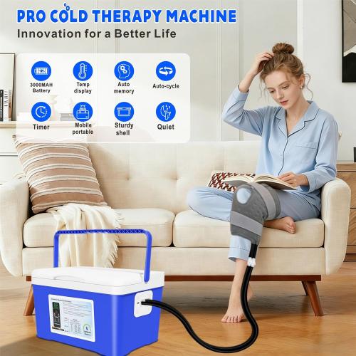 Cold Therapy Machine, Built-in 3000mAh Battery, Cold Therapy for Knee Replacement, Ice Machine for Knee After Surgery, Cryotherapy Systems Suitable for Home use,