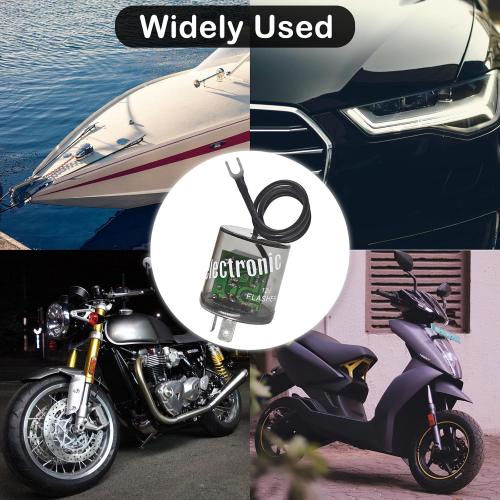 LED Flasher Relay 2 Pins 12V (Pack of 2) - Heavy Duty Turn Signal Flasher Relay with Ground Wire for Automobile and Motorcycle