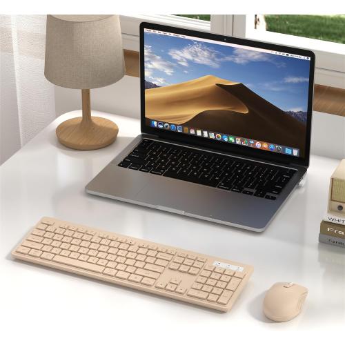 Black Wireless Keyboard and Mouse Combo, Full-Size 104-Key Office Keyboard with 15 Function Keys, Numeric Keypad, Single USB Receiver, Compatible with PC and Laptop, (black)