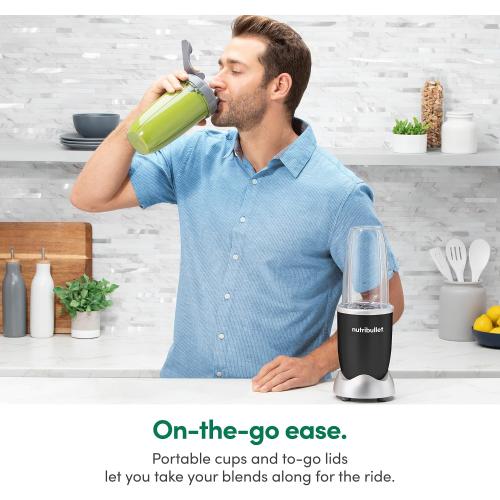 nutribullet® Pro 900W Personal Blender, 13-Piece Set, 32oz and 24oz Cups, Extractor Blade, Smoothies, Food Prep, Blends Ice and Frozen Fruit, Onyx Black, NB9-1301AK